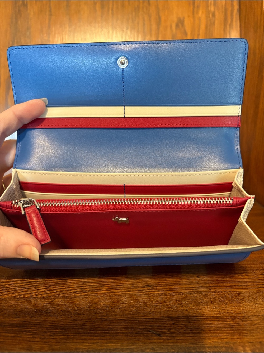 NWT-Radley London-Large Flap Over Wallet-Fireworks & Stripes-Cobalt-$148 - Picture 11 of 16
